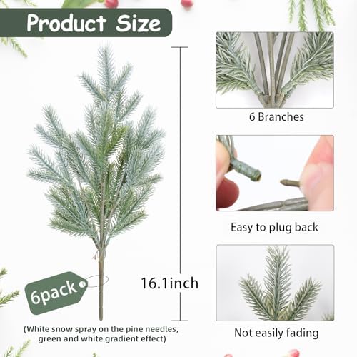 Max Realism 6Pc Plastic Fake Pine Branches