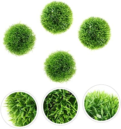 4 Pc Plastic Simulated Grass Balls Eucalyptus
