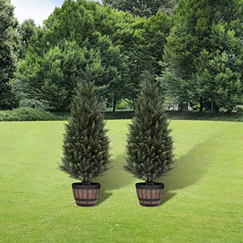 2 x 3ft Artificial Cedar Outdoor shrubs