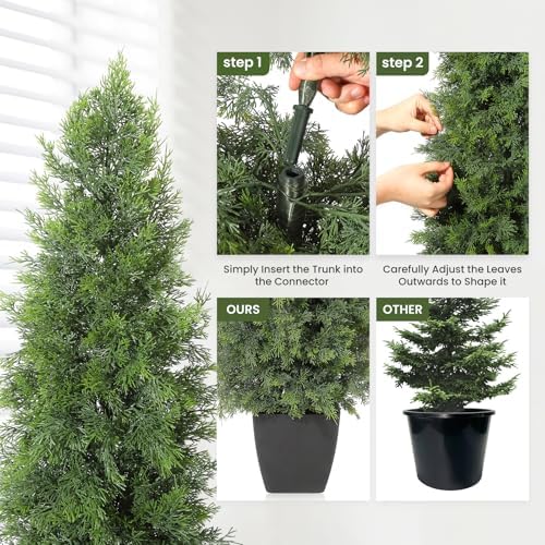 Realistic Cedar Topiary Set