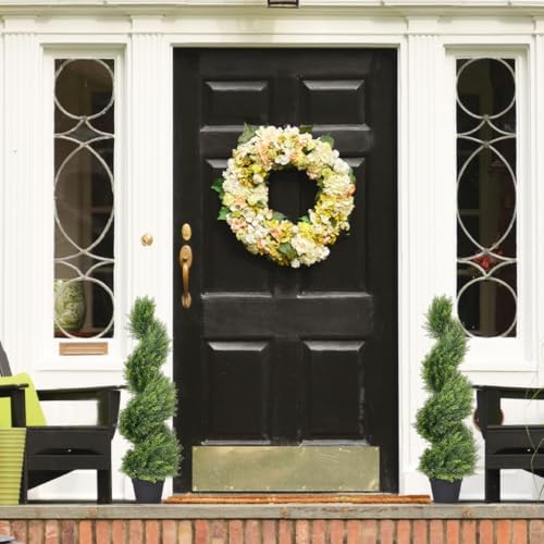 THE BLOOM TIMES 3ft Artificial Spiral Topiary Trees Set of 2