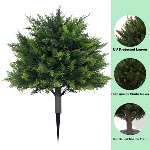 Faux Cedar Topiaries for Outdoor Spaces