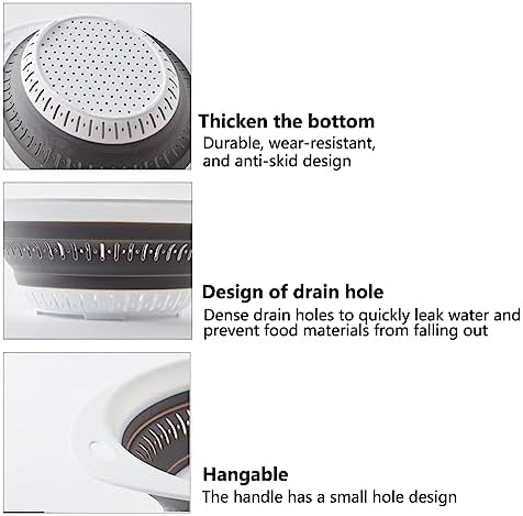 Collapsible silicone colander strainer set for kitchen essentials home use