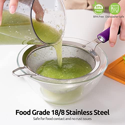 U-Taste 55 Inch Food Grade Stainless Steel Mesh Strainer with Silicone Handle