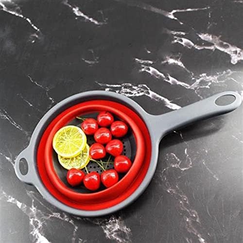 Vctitil Foldable Silicone Colander with Handle Durable Kitchen Tool Easy to Clean Use