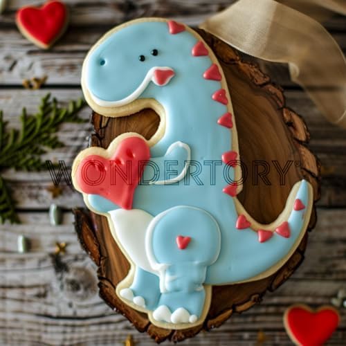 Valentines Day Dinosaur Cookie Cutter with Heart