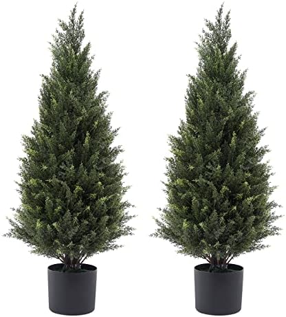 2 x 3ft Artificial Cedar Outdoor shrubs