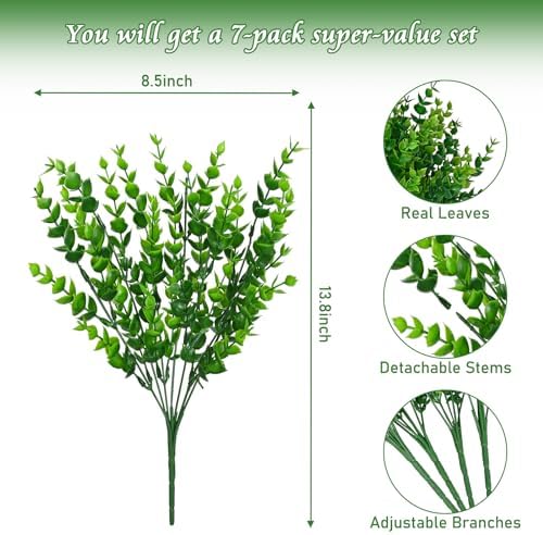 Yastouay 7-Bundle Outdoor Artificial Flowers