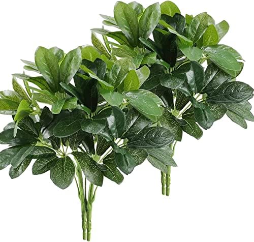 4pcs Real Touch Schefflera Bushes Fake Silk Greenery Arrangements