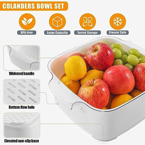 82 Quart 2-in-1 Fruit Strainer Set BPA-Free Colanders Bowl