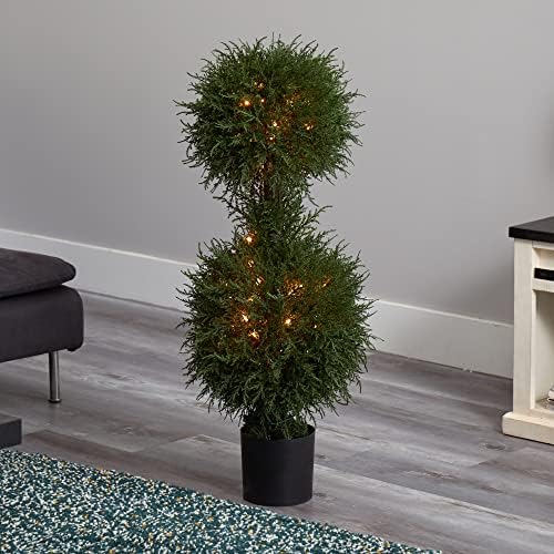 Stately Cedar Topiary with Lights
