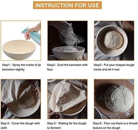 2-Piece Rattan Bread Proofing Basket Set for Baking