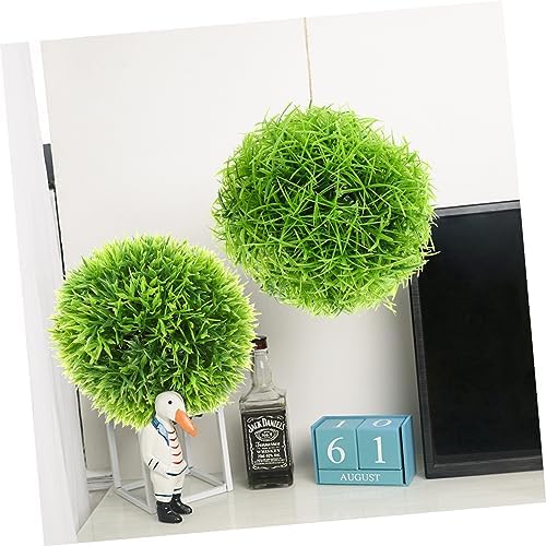 4 Pc Plastic Simulated Grass Balls Eucalyptus