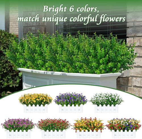Yastouay 7-Bundle Outdoor Artificial Flowers