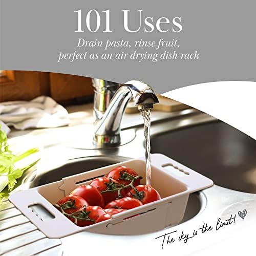 Effortless Kitchen Enhancer Over-the-Sink Colander with Silicone Grip Pads