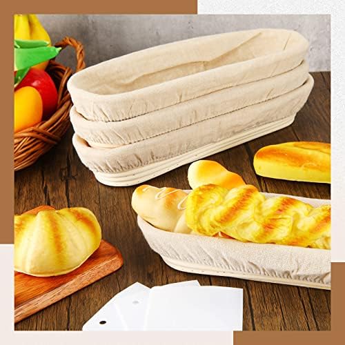 4-Piece 138-inch Oval Banneton Bread Proofing Basket with Liners