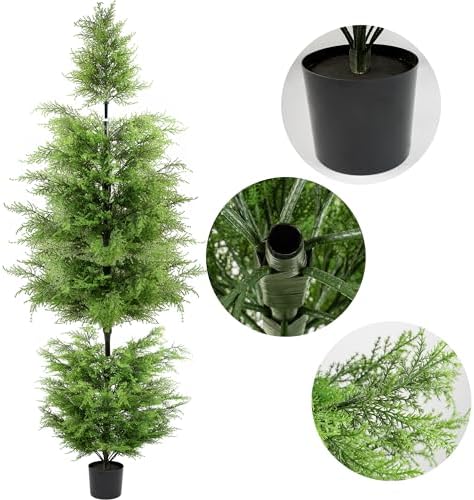 Artificial Cedar Topiary Tree Decor 72 Front Porch Plant