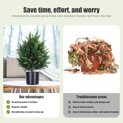 2165 Artificial Cedar Topiary Set of 2