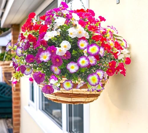 Artificial Flowers for Outdoors 12 Bundles Fake Flowers