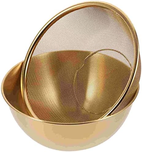 Multifunctional Gold Kitchen Strainer for Rice Vegetables Fruit