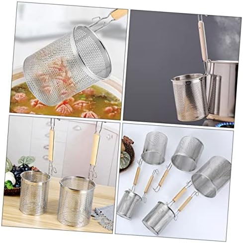 Stainless Steel Noodle Strainer Basket with Handle 12CM Mesh