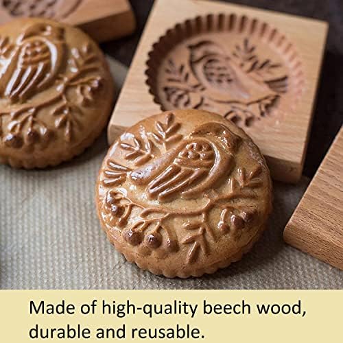 YingXue Bird Carved Wooden Biscuit Mold - DIY Gingerbread Cookie Cutter
