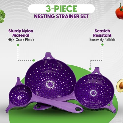 Crisp 3-Piece Nesting Strainer Set