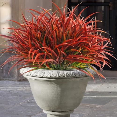 Uieke 28-Bundle Fake Grass Faux Plastic Outdoor Plants