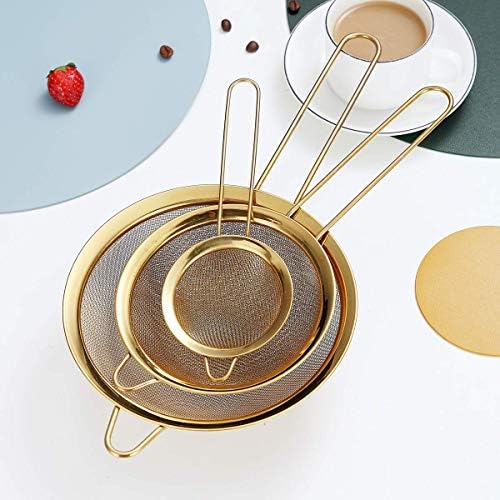 Kyraton Gold Fine Mesh Strainer Set - 3 Pieces