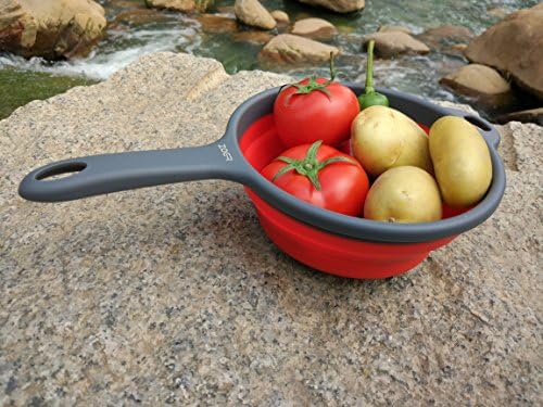 ZOER Kitchen Foldable Colander with Silicone Strainer Heat-Resistant Collapsible Kitchen Gadgets