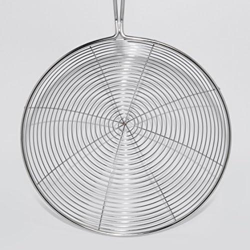 8 inch stainless steel food strainer with bamboo handle quick clean design