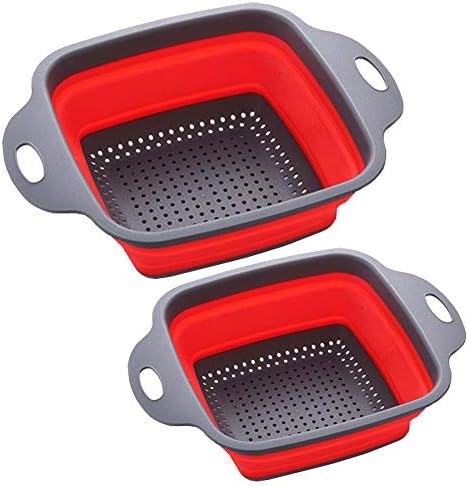 HDHYK Square Collapsible Colander Set 2-Piece