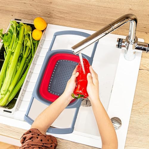 Hanoxe Collapsible Colander Strainer with Extendable Handles