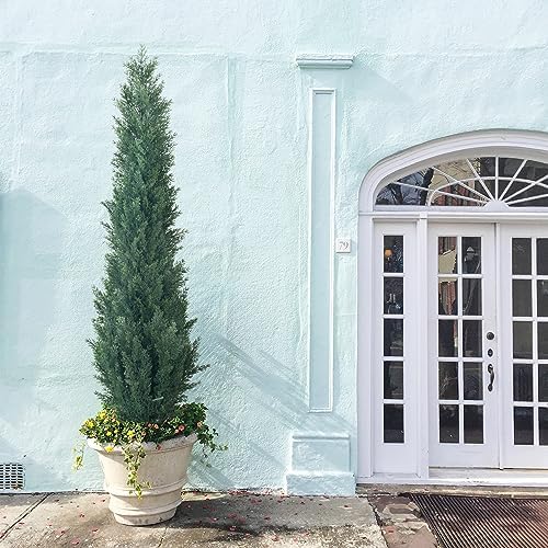 HAIHONG 3Ft Artificial Cedar Faux Cypress Topiary Potted Plant