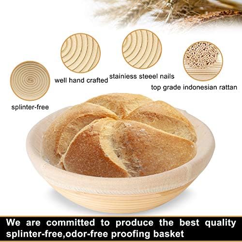 2-Piece Rattan Bread Proofing Basket Set for Baking