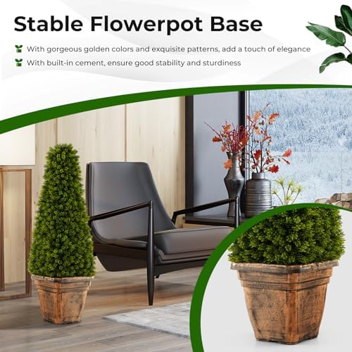 Elegant Boxwood Cone Topiary