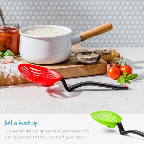 Drip-Catching Sit-Up Slotted Cooking Spoon - 11 Purple
