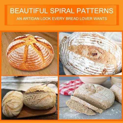 HOMEDISIAC Banneton Bread Proofing Basket Set for 2 10-Inch Oval