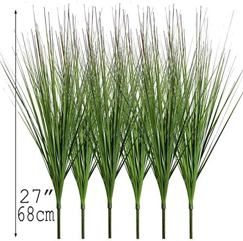 Beebel27 Artificial Plants Onion Grass Greenery Faux Fake Shrubs Plant