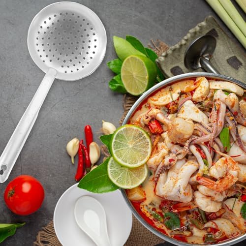 PRETYZOOM Aluminum Food Strainer Spoon for Dumplings and Pasta
