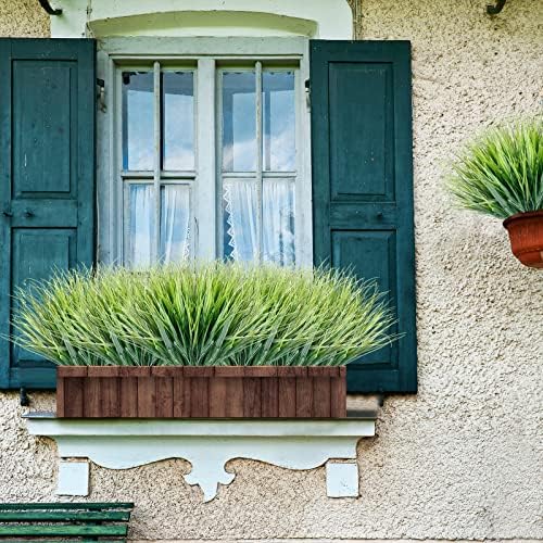 Artificial Grasses 16 Bundles Green UV-Resistant Indoors Outdoors