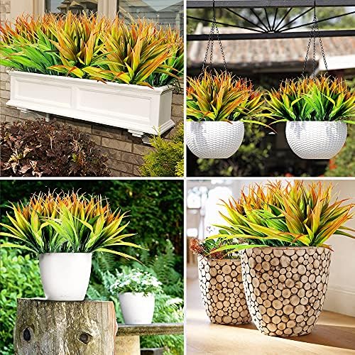 CLONG Fake Grass Outdoor Plant UV Resistant Fake Bushes
