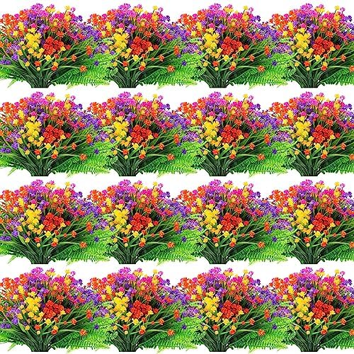 Zeyune 100 Bundles Fake Outdoor Artificial Flowers