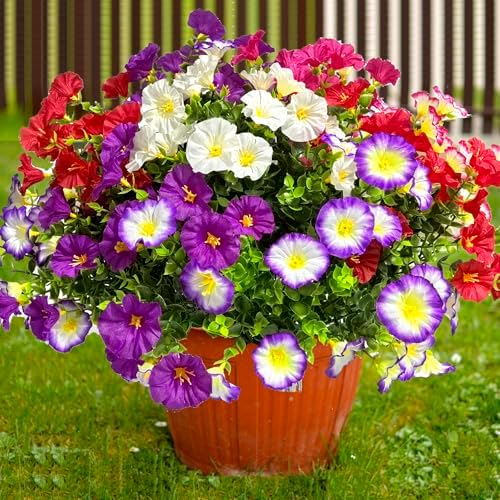 Artificial Flowers for Outdoors 12 Bundles Fake Flowers