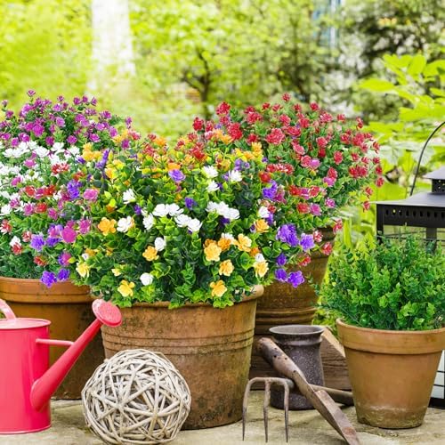 Yastouay 7-Bundle Outdoor Artificial Flowers