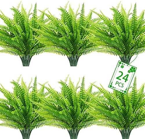Uieke 24-Piece Realistic artificial Boston ferns