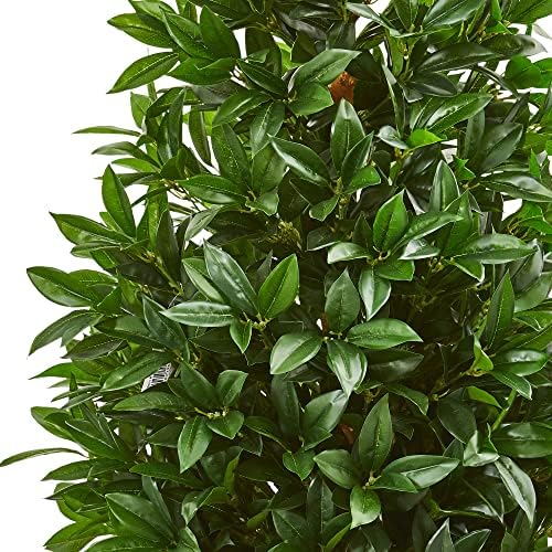 4 Ft Bay Leaf Artificial Topiary UV Resistant IndoorOutdoor Green