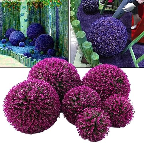 Elegant Purplish Red Artificial Topiary Ball for Outdoor Use