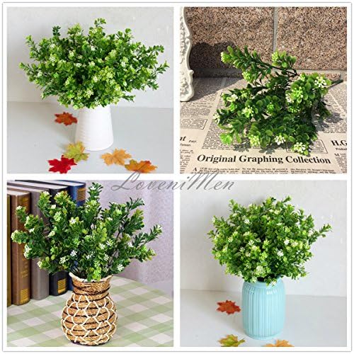 LIVE WORLDWIDE Faux Leaves Outdoor Artificial Plants 8-Piece Set