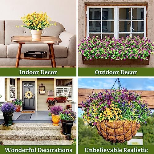 Hoteam 48-Piece Faux Flowers for Patio